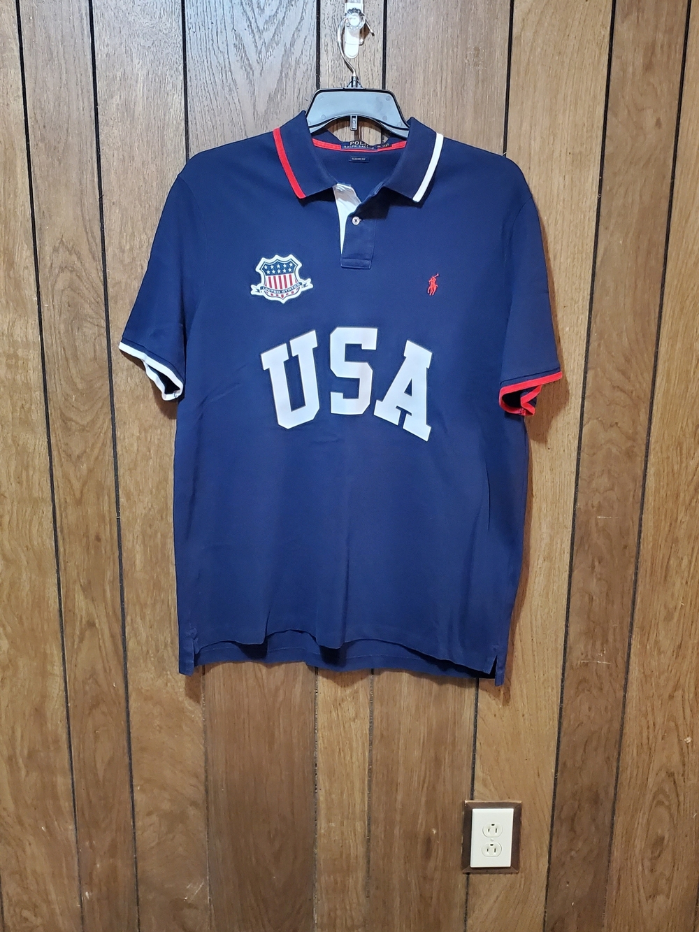 Ralph Lauren Mens World Cup Classic  USA Polo Shirt 4th Of July Slim  Size XL